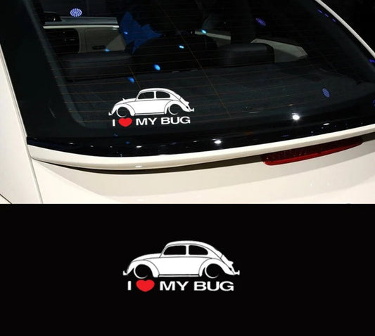 2Pcs 'I Love my Bug' Sticker For Volkswagen Beetle - Drivefy